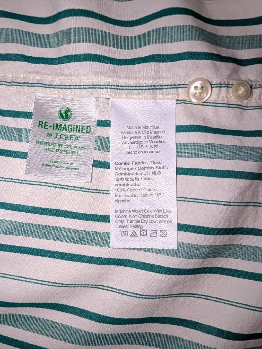 J. Crew Men's | Secret Wash Organic Cotton Multicolor Stripe Button Down Small